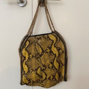 Stella McCartney Yellow/Black Faux Python Leather Falabella Tote
